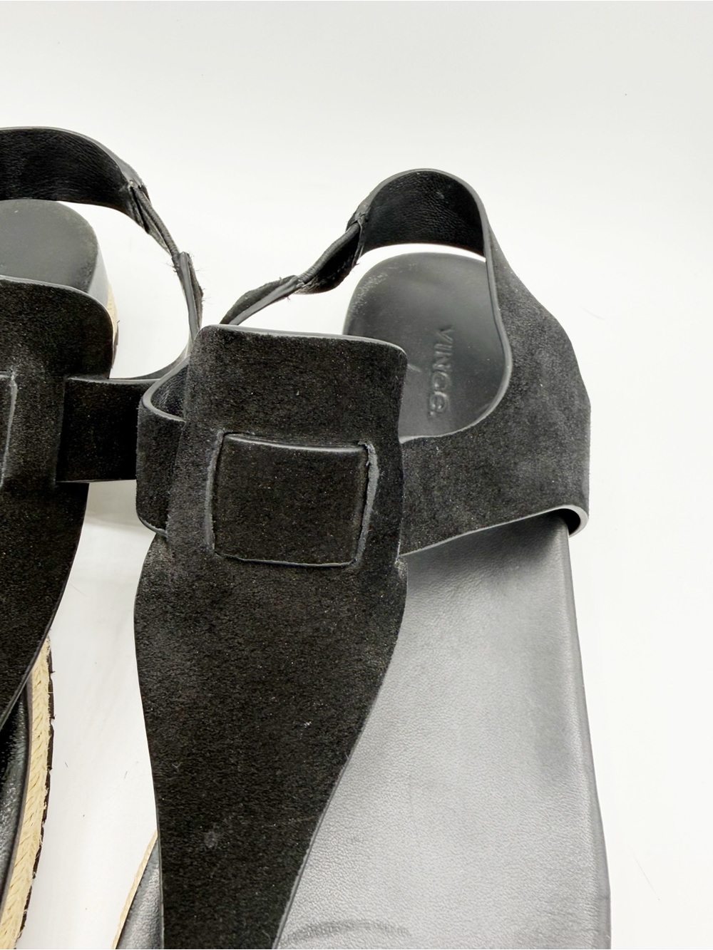Vince Flint Suede Platform Black Thong Sandals - Picture 4 of 8